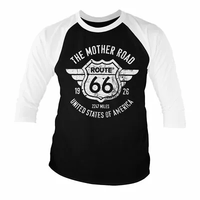 Buy Officially Licensed Route 66 - The Mother Road Baseball 3/4 Sleeve T-Shirt S-XXL • 24.12£