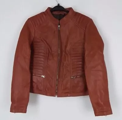 Buy Real Leather Biker Jacket Leather Brown OR Black NEW F2 • 24.99£