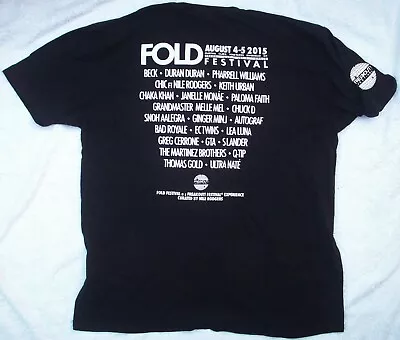 Buy FOLD FESTIVAL 2015 T SHIRT L Nile Rodgers Duran Duran Chuck D Chic Paloma Faith  • 9.95£