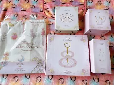 Buy Sailor Moon Goods Lot Of 5 Tea Stand Parfait Glass Mug Bath Towel Jewelry Box • 116.72£