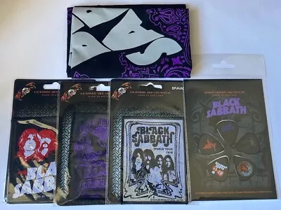 Buy BLACK SABBATH Official Licensed Merch PATCHES Plectrums BANDANA Mixed Lot Of 5 • 18.99£