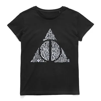 Buy Official Harry Potter Deathly Hallows Text Women's T-Shirt • 10.79£