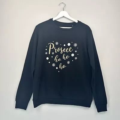Buy Prosecc Ho Ho Ho Sweatshirt Womens XL Black Christmas Funny Pullover Sweater • 19.99£