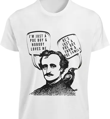 Buy Poe Boy T-SHIRT Funny Edgar Allan Poe Raven Joke 70's Rock Band Lyrics Queen TEE • 20.68£