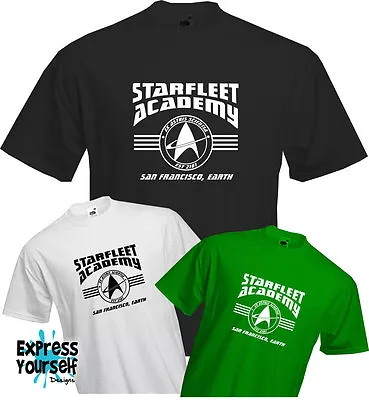 Buy STARFLEET ACADEMY - T Shirt, Star Trek, Trekkie, Geek, Fun, Cool, Quality, NEW • 9.99£