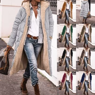 Buy Women Jackets Shearling Fleece Sherpa Coats Ladies Warm Long Sleeve Winter • 33.99£