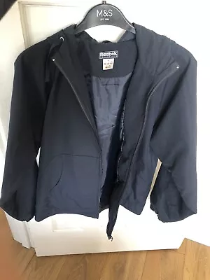 Buy Ladies Reebok Navy Blue Jacket Hooded Size 10 • 22.99£
