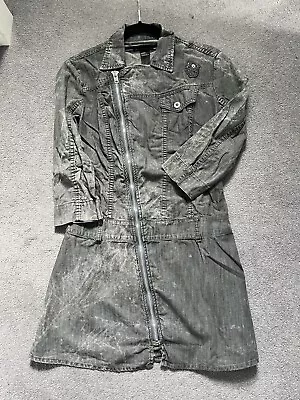 Buy Diesel Y2k Grey Denim Jacket Dress Size L • 25£