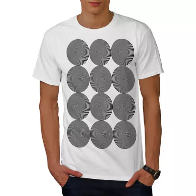 Buy Wellcoda Spiral Illusion Mens T-shirt, Confusion Graphic Design Printed Tee • 14.99£