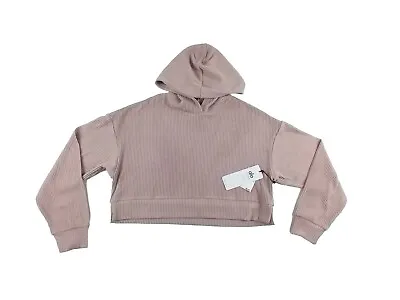 Buy NWT Alo Yoga Muse Cropped Ribbed Hoodie Sweatshirt Women's Medium Pink W3438R  • 77.85£