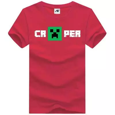 Buy Creeper Cartoon Print T Shirt Boys Top Tees Mens Gaming 100% Cotton Shirt • 9.99£