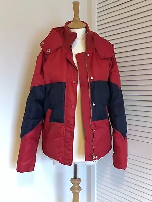 Buy WHISTLES Puffa Coat With Hood - Size Small - Red And Black VGC • 70£
