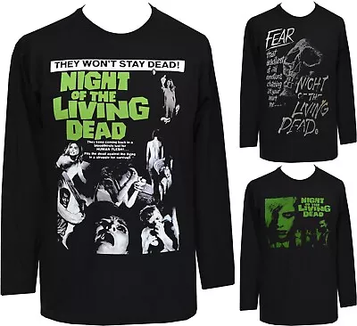 Buy Night Of The Living Dead Mens Long Sleeve Horror Top George Romero Zombie Gothic • 19.95£
