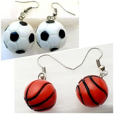 Buy Football Basketball Club Sport Game Novelty Earrings Jewellery • 3.95£