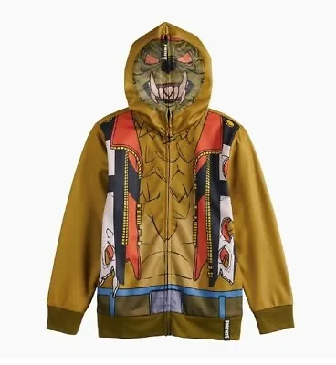 Buy NEW Fortnite Boy’s M Hoodie Zip-Up Costume Jacket Dire Wolf Mesh Mask Cosplay  • 9.76£