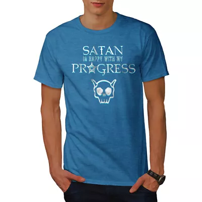 Buy Wellcoda Satan Is Happy Mens T-shirt, My Progress Graphic Design Printed Tee • 14.99£