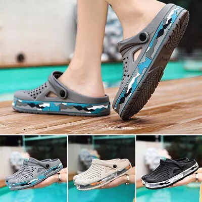 Buy Trendy Slip On Flat Beach Slippers For Men Summer Hole Sandals Comfort • 16.13£