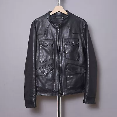 Buy COACH NY Leather Jacket MEDIUM Black Mens Biker Bomber Classic Motorcycle Rock M • 599.99£
