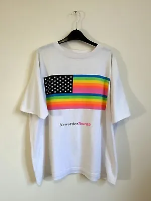 Buy New Order USA Tour89 Flag T-Shirt Design By Peter Saville - Factory Records • 799.99£