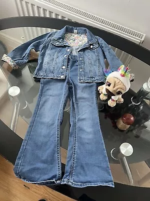 Buy GIRLS BUNDLE Denim Jacket  And Jeans Trousers Size 4-5 Year Plus Keel Toy • 8£
