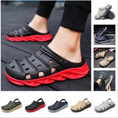 Buy Mens Comfy Slip On Casual Clogs Beach Sandals Slippers Waterproof Shoes Hot • 19.93£