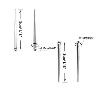 Buy Steel Taper Insertion Pin Threadless Push Pin Jewellery Ear Stretching Piercings • 3.99£