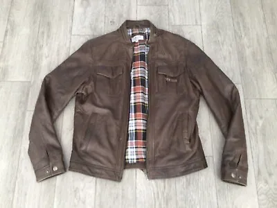 Buy Mens Ashwood Biker Style Super Soft Real Leather Jacket Tan Brown Size M • 75£
