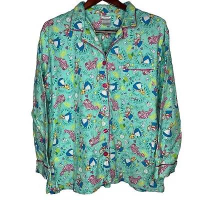 Buy Disney Alice In Wonderland Pajama Shirt Womans XXL Disney Store Button Up • 13.28£