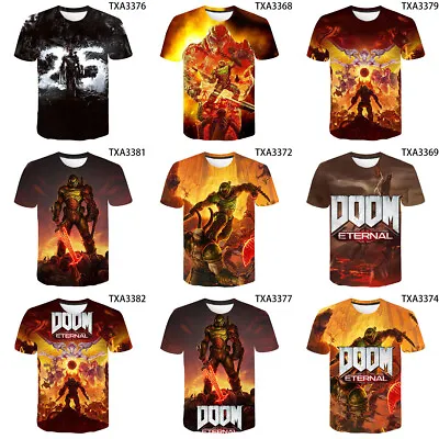 Buy Cosplay DOOM Eternal 3D T-Shirts Adult Short Sleeves Sports Fitness Tops Tee • 9.60£