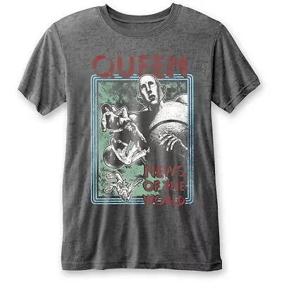 Buy Queen Freddie Mercury News Of The World Grey Official Tee T-Shirt Mens • 15.99£