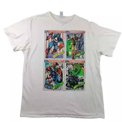 Buy Vintage Marvel Comics Graphic T Shirt Size L White USA Hulk Thor Iron Man • 10.99£