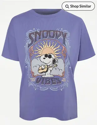 Buy BNWT SIZE 16 GEORGE PEANUTS SNOOPY 100% COTTON PURPLE T-SHIRT TOP L Large New • 15.99£