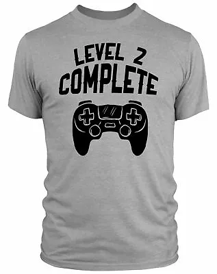 Buy Level 2 Complete T Shirt 2nd Wedding Anniversary Gifts For Husband Gamer Retro • 14.95£