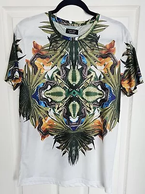 Buy Zara Snake Leaf Print T-shirt • 6£