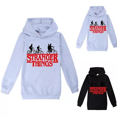 Buy Boys Girl Stranger Things Hooded Sweatshirt Winter Jumper Pullover Hoodies Tops • 12.07£
