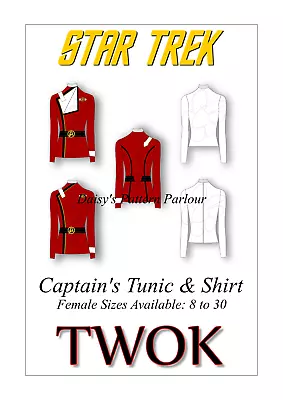 Buy Star Trek II Sewing Pattern TWOK Captain Tunic Cosplay Comic Con Fancy Uniform F • 18.99£