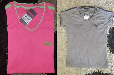Buy Lonsdale T Shirt Ladies Regular Fit Tee Top V Neck Pink Grey Casual RRP £22.99 • 7.99£