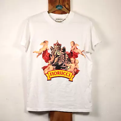 Buy Fiorucci Women's Crown Cheetah & Angel Cherubs T-Shirt XS (UK 6/8) VGC RRP £115 • 50£