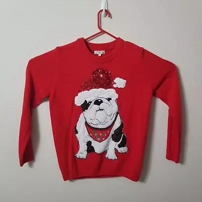 Buy Merry Christmas By Poof Bulldog Crewneck Women's Size L Christmas Sweater • 19.29£