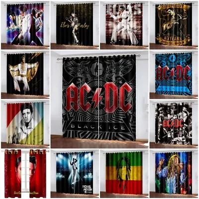 Buy ACDC Rock Bands Music Pair Thick Blackout Curtains Thermal Ring Top Eyelet Gift • 27.59£