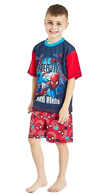 Buy Boys Spiderman Batman Short Pyjamas Nightwear Shorts Top 3-10 Yrs • 6.95£