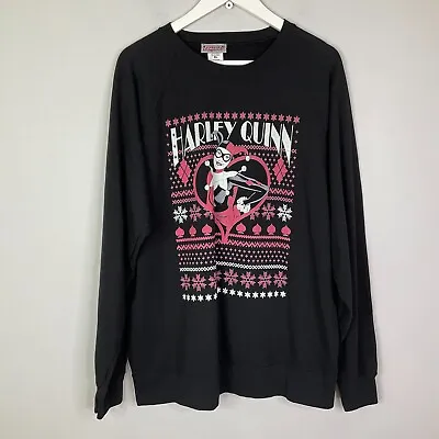 Buy Justice League Sweater DC Harley Quinn Christmas Black Heavy Fabric Womens XL • 14.08£