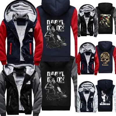 Buy The Walking Dead Print Sweatshirts Thicken Hoodie Men Winter Zip Coat Jacket • 22.92£
