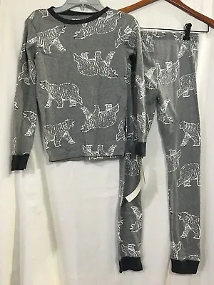 Buy New Carter's Boys Wolf  Pajama Set 2 Pc Gray Snug Fit Long Sleeve Many Sizes • 15.63£