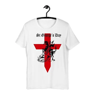Buy St Georges Day T Shirt England Saint Knight Dragon St George's Day Men Women Top • 9.99£