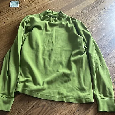 Buy Lands' End Shaped Fit Adult XL 18 Long Sleeve Turtleneck Green Shirt Stretch • 12.30£