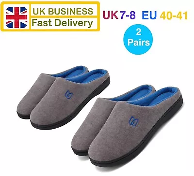 Buy 2 X Packs Of High Quality Soft Comfortable Memory Foam House Slippers • 10.99£