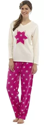 Buy Ladies Fleece Snowflake Pyjamas • 14.99£
