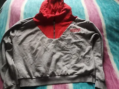 Buy Stranger Things Ladies Teens Crop Hoodie Jumper Sweatshirt Size 10-12 S Primark  • 2.99£