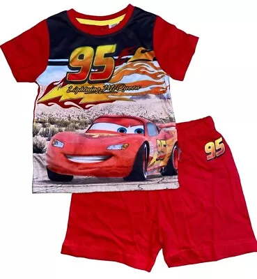 Buy New Boys Disney Cars Pyjamas.shorts & T-shirt.3-4,4-5,5-6 Or 6-7yrs. • 7.49£